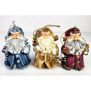 Santa Claus & Snowman 6 Piece Ceramic/Resin Holiday Christmas Ornaments